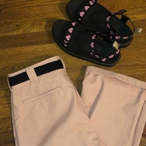 Dickies Girl Blush Work Crop Roll Hem Pants